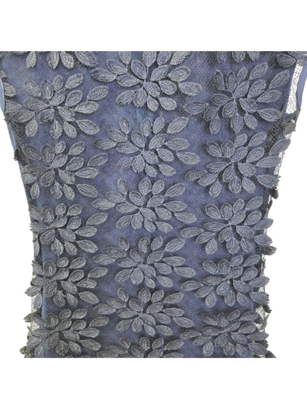 Gracia Floral Lace Overlay Mock Neck Sleeveless Mixed Media Top Size Small - Picture 4 of 5